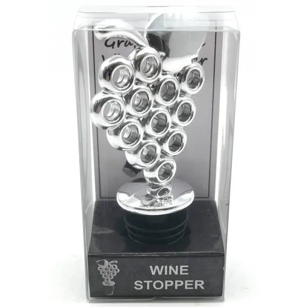 Silver stopper for grape wine bottle