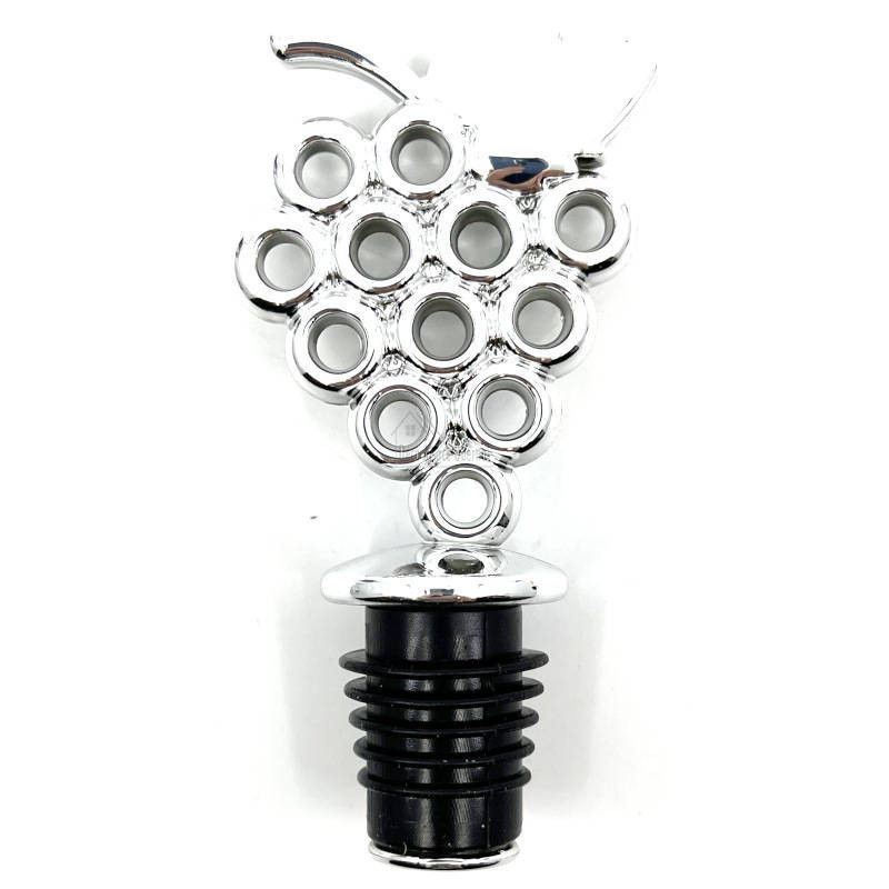 Silver stopper for grape wine bottle