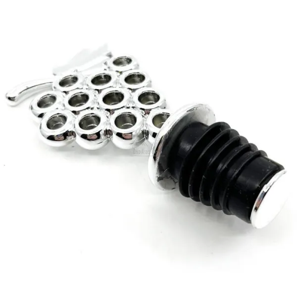 Silver stopper for grape wine bottle