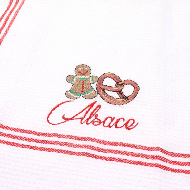 Bee's Nest embroidered kitchen towel Mannele Bretzel