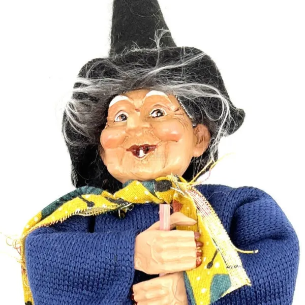 Witch of Alsace with blue waistcoat yellow dress 30 cm