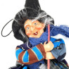 Sorcière d'Alsace bleu multi-couleur avec sac à provision 32 cm