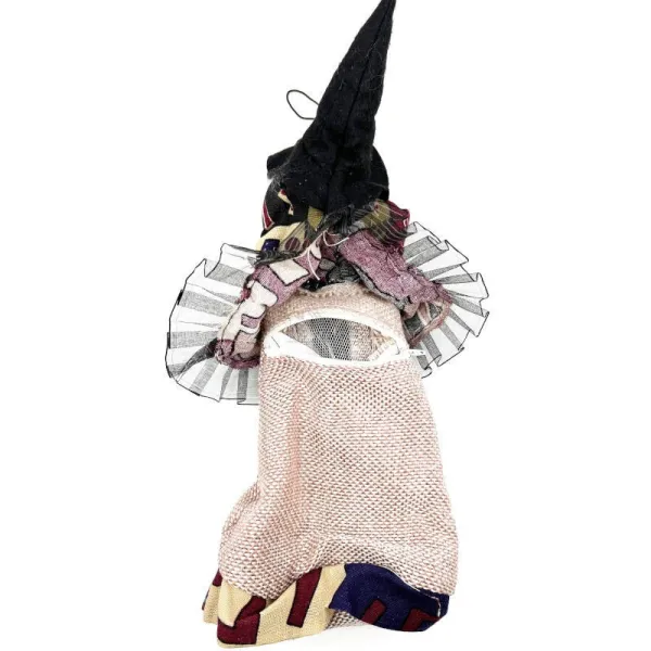 Multi-coloured red Alsatian witch with 32 cm shopping bag