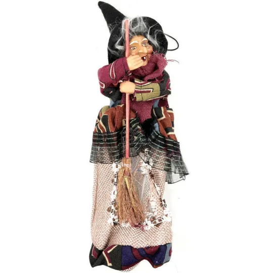 Heks Elzas rood multi-color met boodschappentas 32 cm