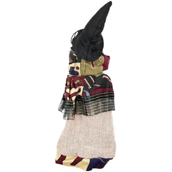 Multi-coloured red Alsatian witch with 32 cm shopping bag