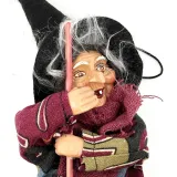 Multi-coloured red Alsatian witch with 32 cm shopping bag