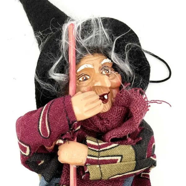 Multi-coloured red Alsatian witch with 32 cm shopping bag