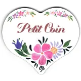 Small Corner Wooden Door Plaque with Polychrome Print