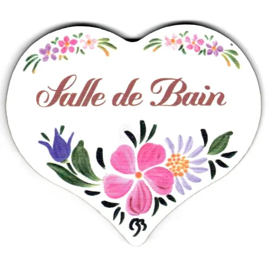 Plaque de Porte en Bois Salle de Bain imprimé façon Polychrome