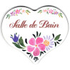 Polychrome printed wooden bathroom door plaque