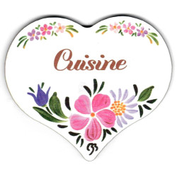 Plaque de Porte en Bois Cuisine imprimé façon Polychrome
