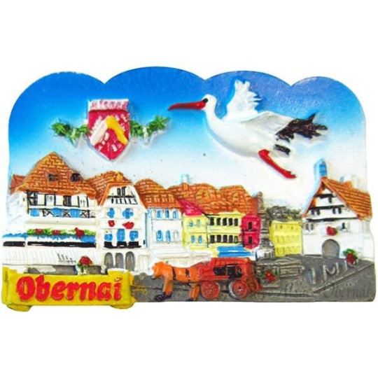 Magnet Décoratif la Place du Marché au coeur de la Ville d'Obernai