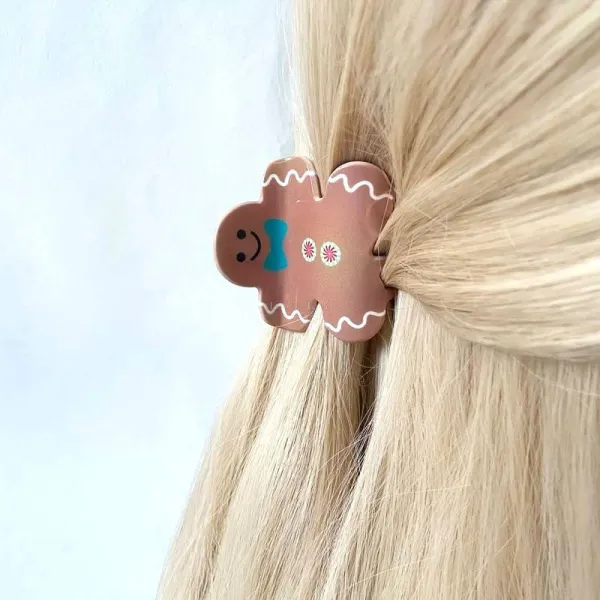 Pince à Cheveux décor Mannele en Pain d’Epices