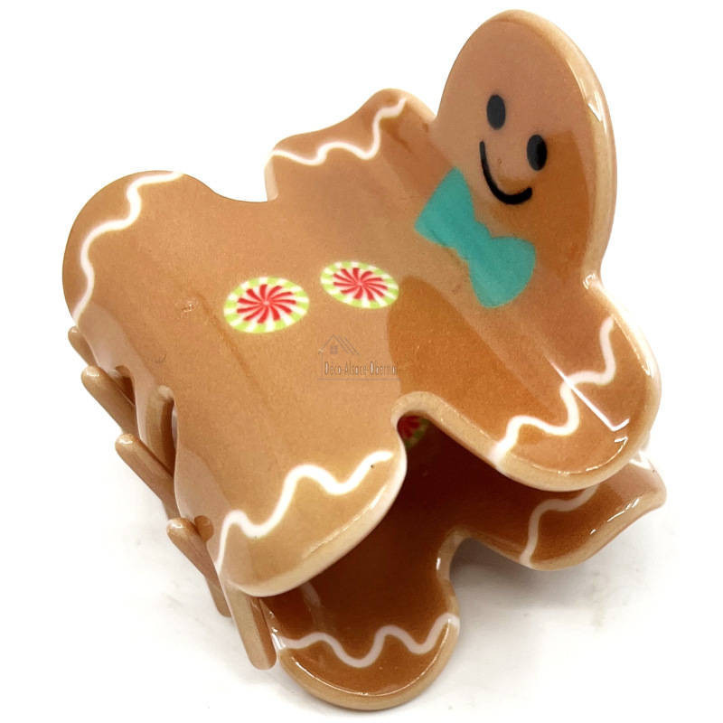 Haarklemme mit Lebkuchenmännchen-Dekor