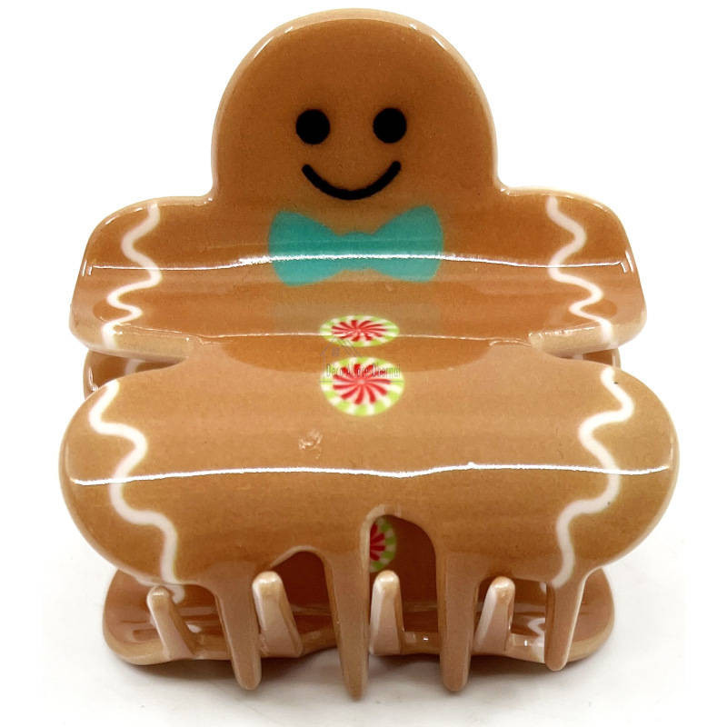 Haarklemme mit Lebkuchenmännchen-Dekor