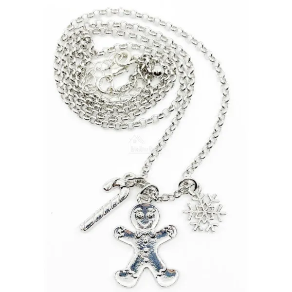 Collier fantaisie Pendentif breloque Mannele Pain d'Epices