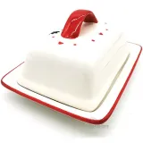 Ceramic Butter Dish Alsace stork design