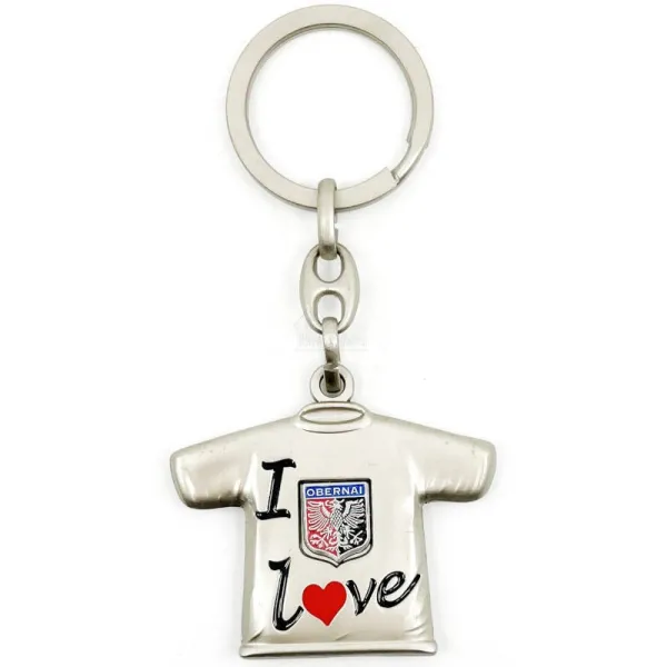 Metal Keyring Tee Shirt I Love Obernai