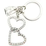 Double metal key ring Heart Alsace with Strass