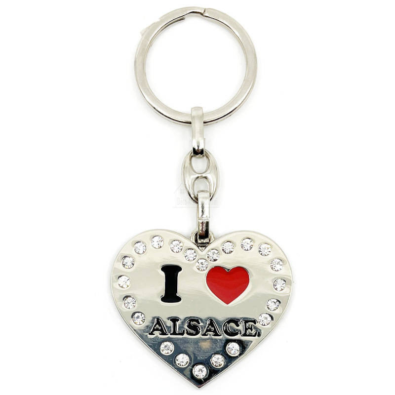 Keyring Heart Glossy Alsace and Strass