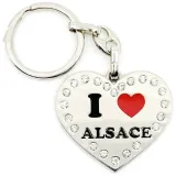 Keyring Heart Glossy Alsace and Strass