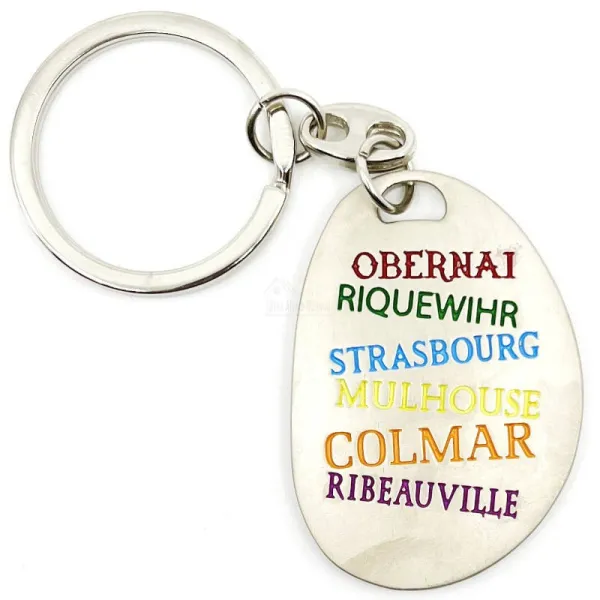 Keyring Duo of Storks of Alsace and Cities of Alsace