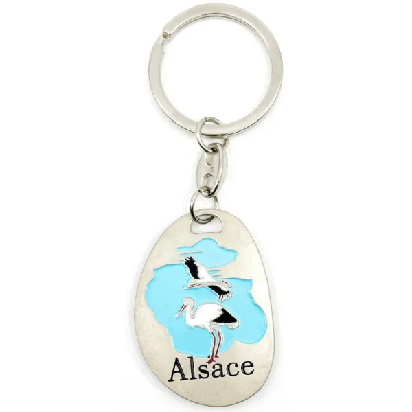 Keyring Duo of Storks of Alsace and Cities of Alsace