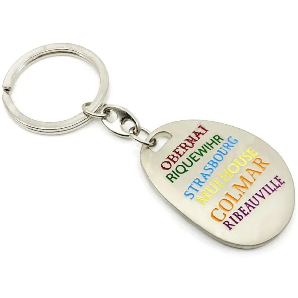 Keyring Duo of Storks of Alsace and Cities of Alsace