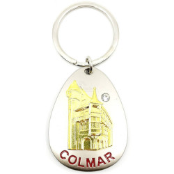 Stork key ring in Colmar nest and Strass