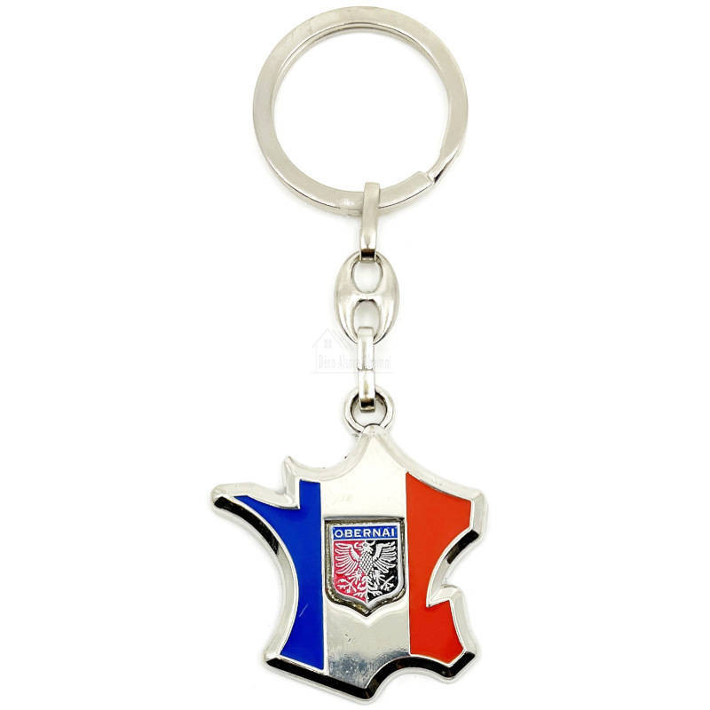 Porte Clé Carte de France avec Ecusson Obernai