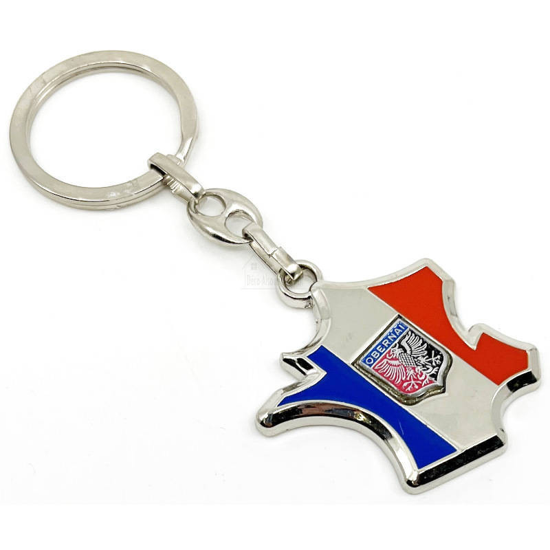 Keyring Carte de France with Obernai crest