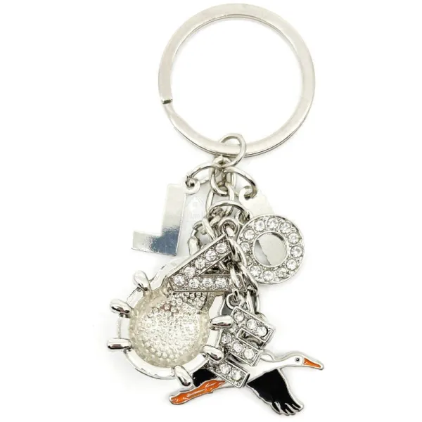 Schlüsselanhänger Love Alsace mit Charms und Strass