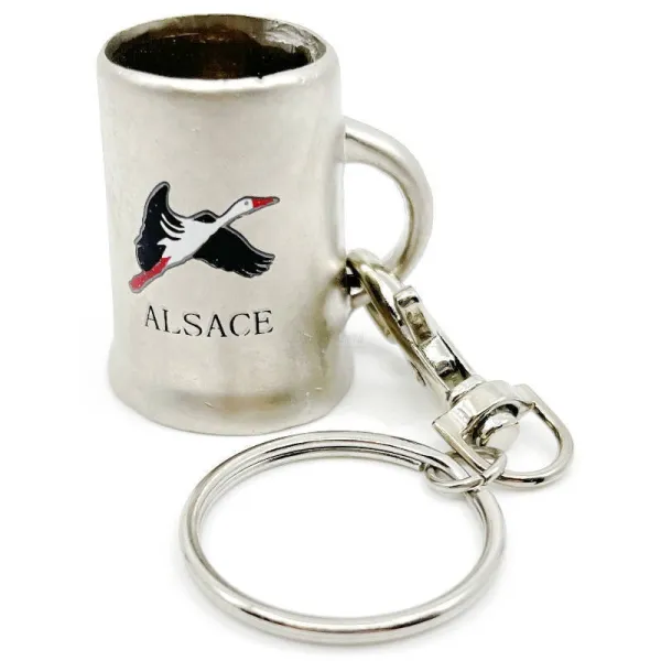 Metal Mug Key Chain marked Alsace