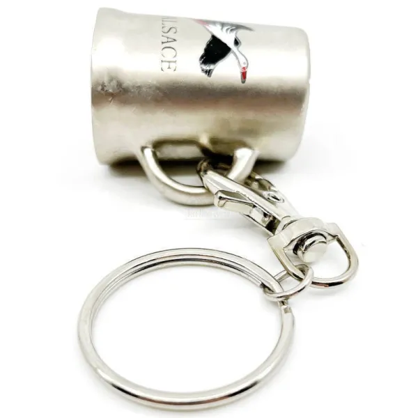 Porte Clé Chope en Métal marqué Alsace