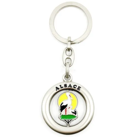 Draaiende Sleutelhanger Ooievaar in Nest Elzas