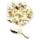 Broche Fantaisie dorée Bourgeons de Fleurs mauves
