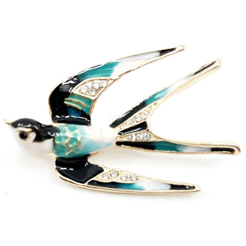 Broche Fantaisie dorée Hirondelle