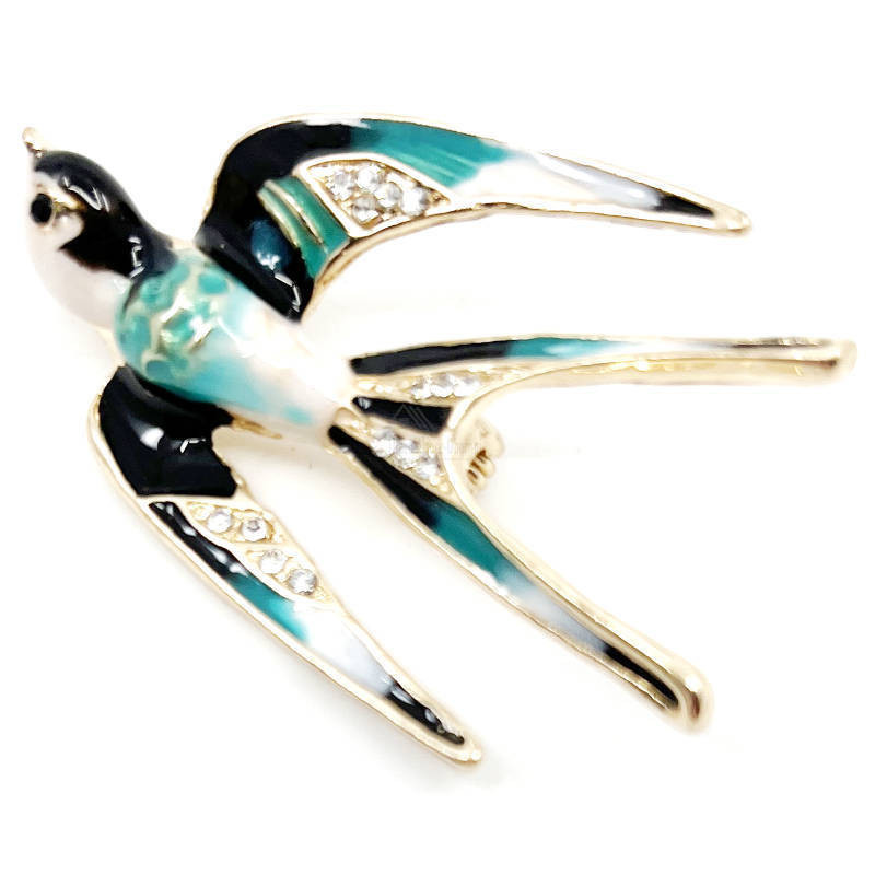 Broche Fantaisie dorée Hirondelle