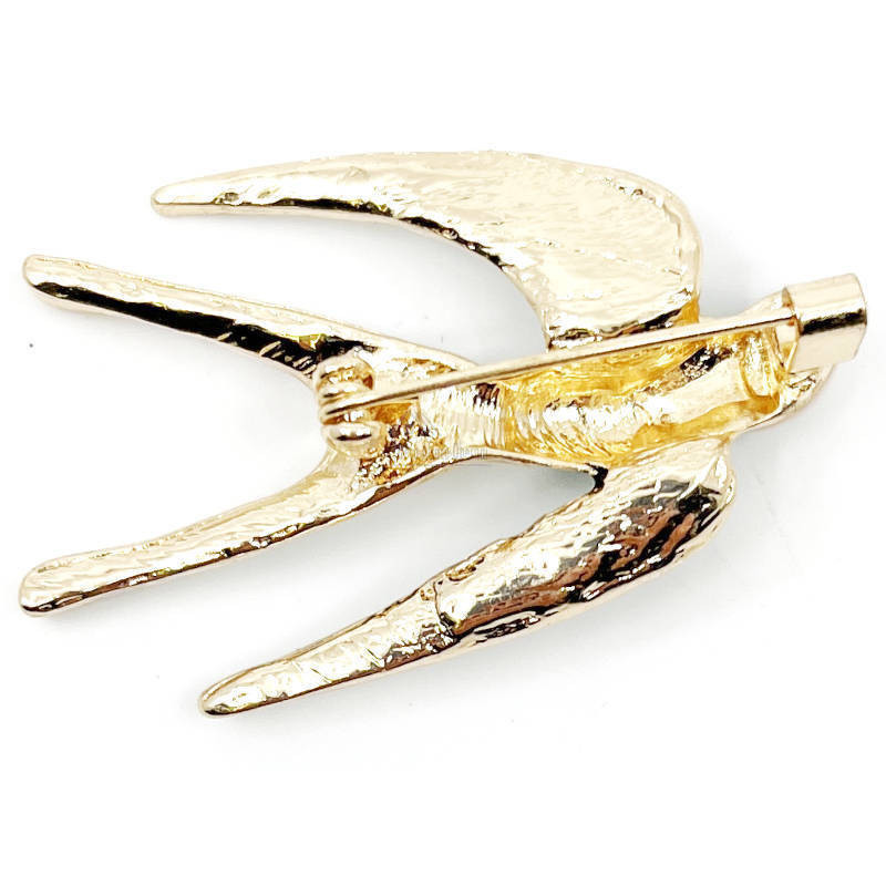Broche Fantaisie dorée Hirondelle