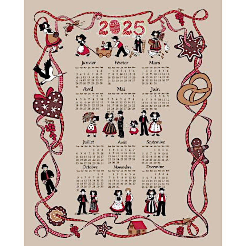 Torchon Calendrier décors Farandoles 2025