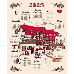 Geschirrtuch Dekorkalender Elsässer Dörfer 2025