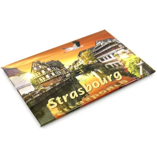 Decoratieve Magneet Petite France in Straatsburg en Ooievaar
