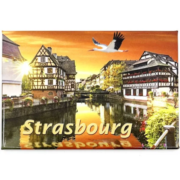 Magnet Décoratif la Petite France à Strasbourg et Cigogne