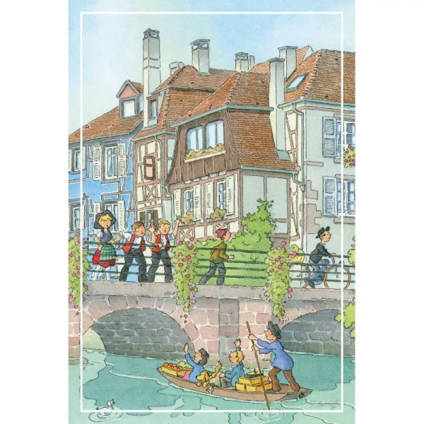 Postkarte Die Brücke des Dorfes Georges Ratkoff