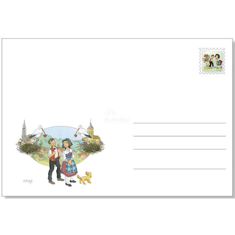 Decorated envelope Ballad in Alsace by Georges Ratkoff
