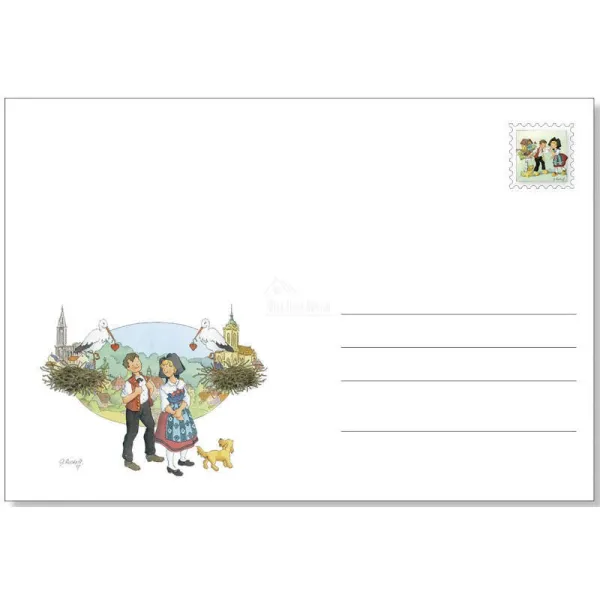 Enveloppe décorée Ballade en Alsace Georges Ratkoff