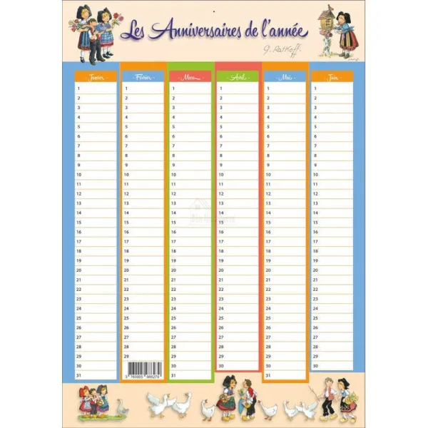 Calendrier perpétuel L'Alsace de Georges Ratkoff