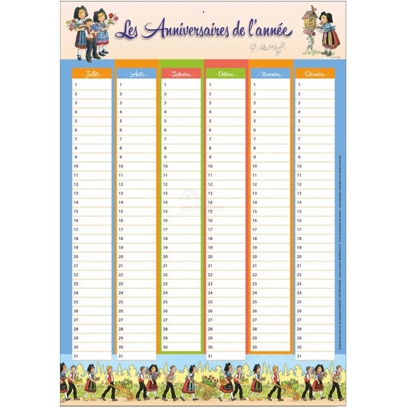 Calendrier perpétuel L'Alsace de Georges Ratkoff