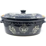 Large Baeckeoffe Terrine Blue of Soufflenheim Heart 47 cm