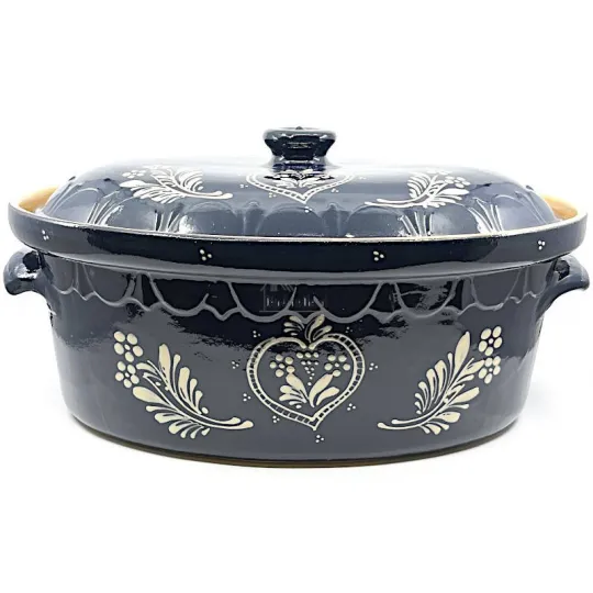Grande Terrine à Baeckeoffe Bleu de Soufflenheim Coeur 47 cm